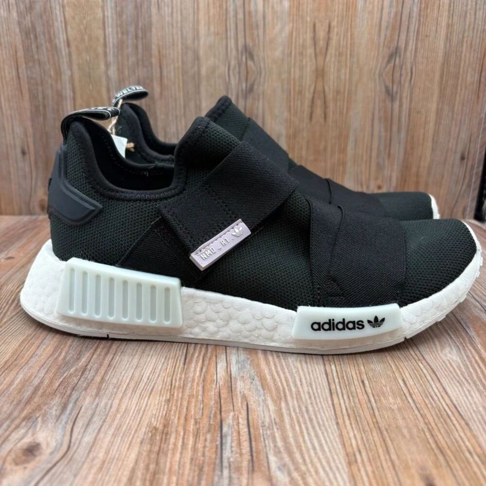 Adidas Womens NMD R1 SlipOn Lightweight Running Shoes Sneaker Black White Size 7